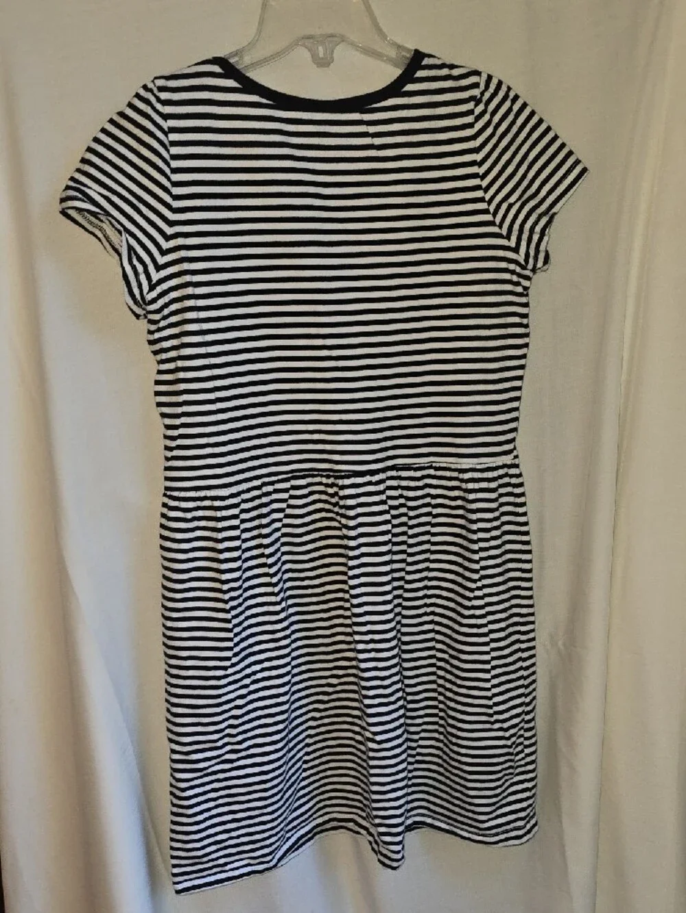 Carter's Black and White Striped Short Sleeve Knit Dress